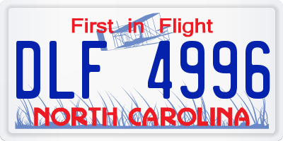 NC license plate DLF4996