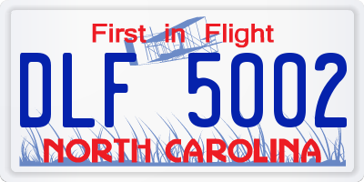 NC license plate DLF5002