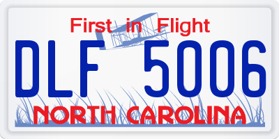 NC license plate DLF5006