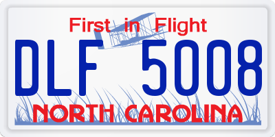 NC license plate DLF5008