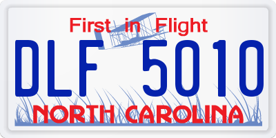 NC license plate DLF5010
