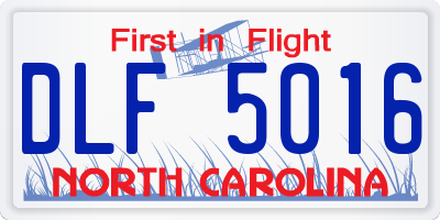 NC license plate DLF5016