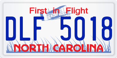 NC license plate DLF5018