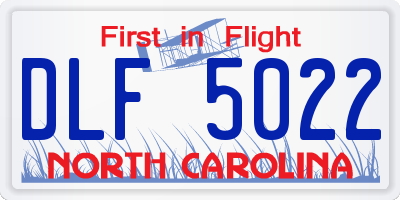 NC license plate DLF5022