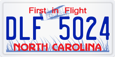 NC license plate DLF5024