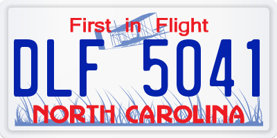 NC license plate DLF5041