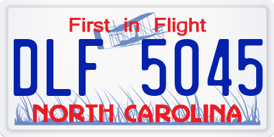 NC license plate DLF5045