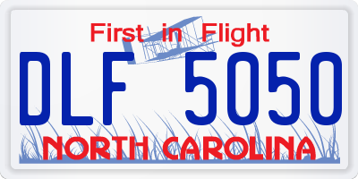 NC license plate DLF5050