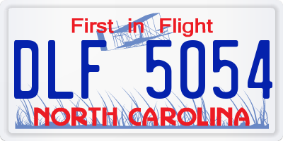 NC license plate DLF5054