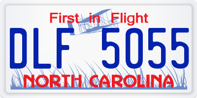 NC license plate DLF5055