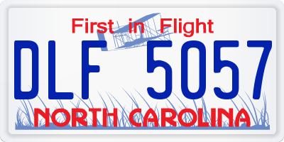 NC license plate DLF5057