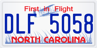 NC license plate DLF5058