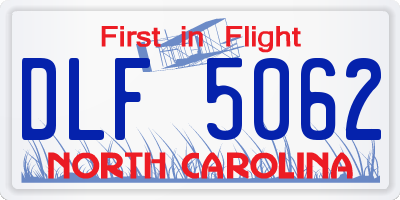 NC license plate DLF5062