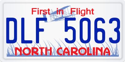 NC license plate DLF5063