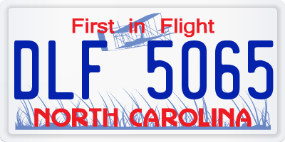 NC license plate DLF5065