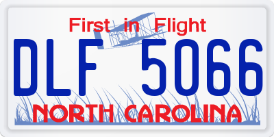 NC license plate DLF5066