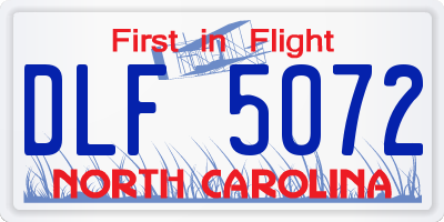 NC license plate DLF5072
