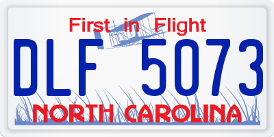 NC license plate DLF5073