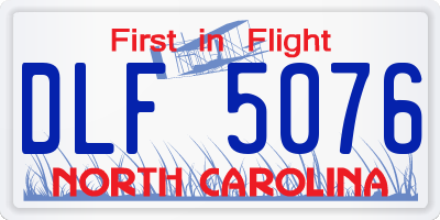 NC license plate DLF5076