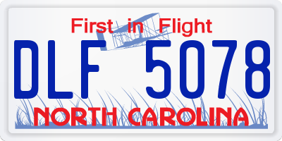 NC license plate DLF5078