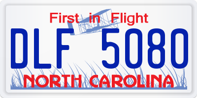 NC license plate DLF5080
