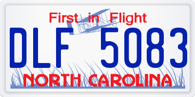 NC license plate DLF5083