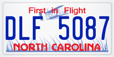 NC license plate DLF5087