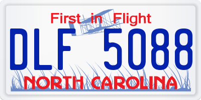 NC license plate DLF5088