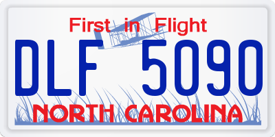 NC license plate DLF5090