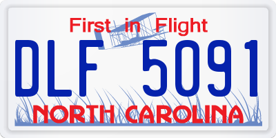 NC license plate DLF5091