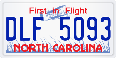 NC license plate DLF5093