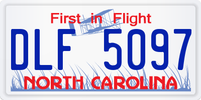 NC license plate DLF5097