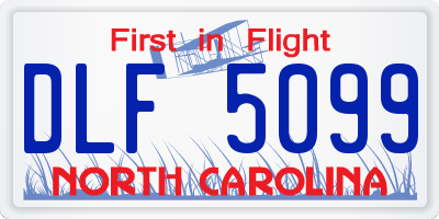 NC license plate DLF5099