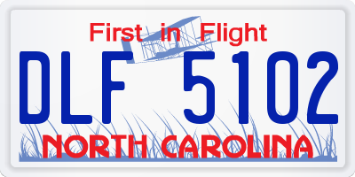 NC license plate DLF5102