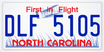 NC license plate DLF5105