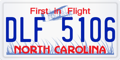NC license plate DLF5106