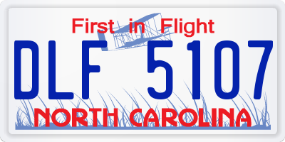 NC license plate DLF5107