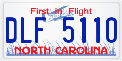 NC license plate DLF5110