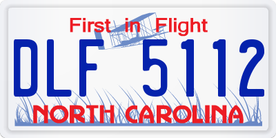 NC license plate DLF5112