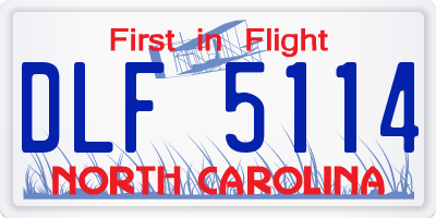 NC license plate DLF5114