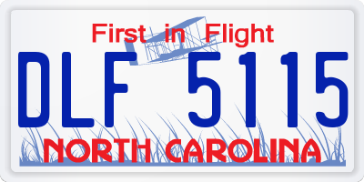 NC license plate DLF5115