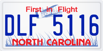 NC license plate DLF5116