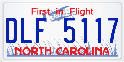 NC license plate DLF5117