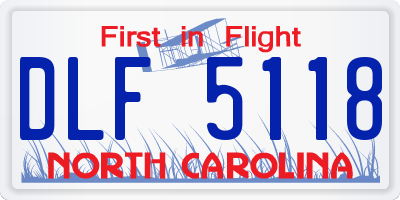 NC license plate DLF5118