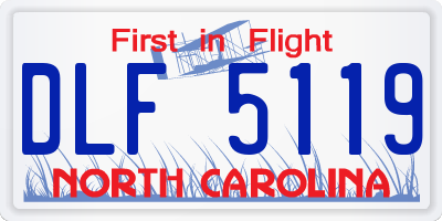NC license plate DLF5119