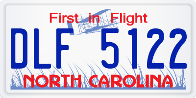 NC license plate DLF5122