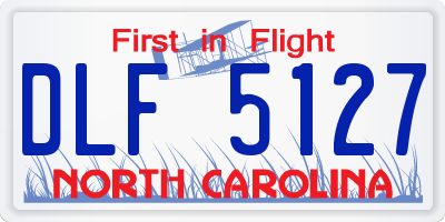 NC license plate DLF5127
