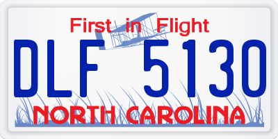 NC license plate DLF5130