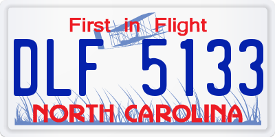 NC license plate DLF5133
