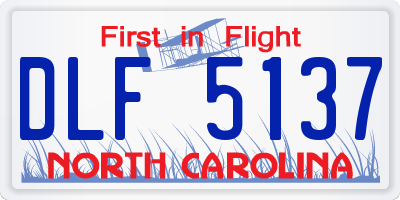 NC license plate DLF5137